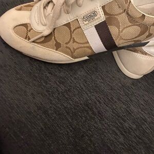 Coach Brown and Cream Signature Sneakers